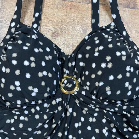 Trimshaper Black And White Tankini with Padded Cups size 20W - Picture 2 of 5